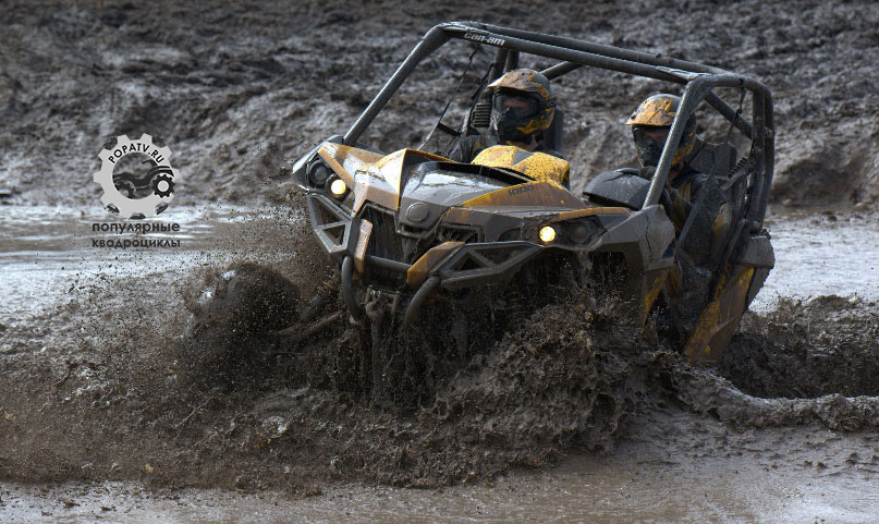 Фото анонса квадроцикла Can-Am Maverick 1000R X mr 2014 по грязи
