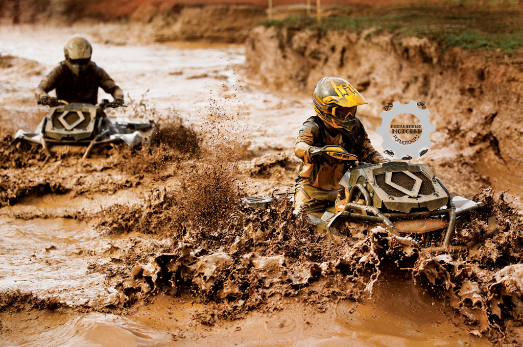 Фото анонса квадроцикла Can-Am Outlander 650 X mr 2013 через грязь