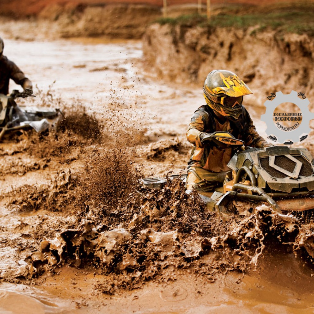 Фото анонса квадроцикла Can-Am Outlander 650 X mr 2013 через грязь