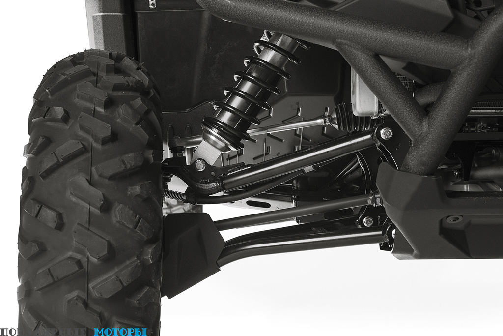 Yamaha Wolverine R-Spec оснащён полностью регулируемыми комбинированными амортизаторами KYB.